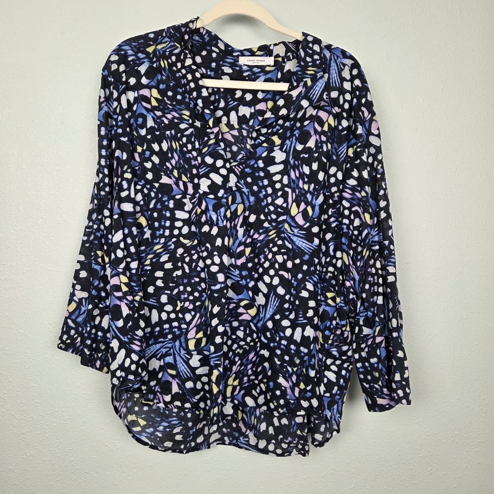 Shirt Gerry Weber Women 14 Multicolor Butterfly Print Edition Blouse